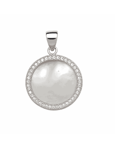 Colgante para Mujer de Plata con Nácar Blanco y Circonitas - Plata 925