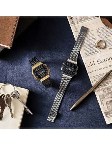 Reloj Unisex Colección Vintage dorado negro - Casio A168WEGB-1BEF