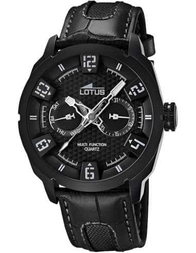 Reloj para Hombre Multifunción de Acero Negro con Correa de Piel - Lotus 15788/4 - Lotus 15788/4