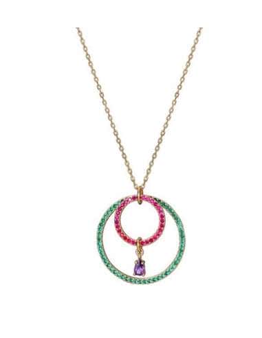 Collar para Mujer Acero Dorado Doble Aro Multicolor - Viceroy 13167C100-39