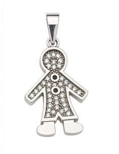 Colgante para Mujer plata de ley con forma de niño con circonitas - Plata 925
