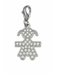 Colgante para Mujer avalorio de plata con forma de niña con circonitas - Plata 925