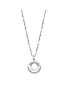 Collar para mujer con colgante  dos circulos con circonitas - Lotus LS2180-1/1