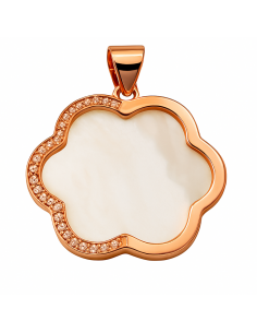Colgante para Mujer Flor de Plata con Nácar y Circonitas - PLata 925