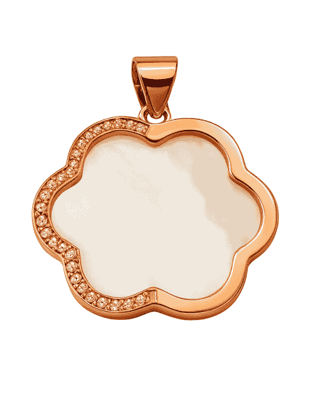 Colgante para Mujer Flor de Plata con Nácar y Circonitas - PLata 925