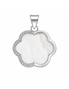 Colgante para Mujer Flor de Plata con Nácar y Circonitas - PLata 925