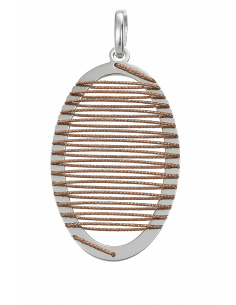 Colgante para Mujer de Plata Ovalado con Hilos en Color Oro Rosa - Plata 925