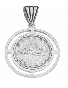 Colgante para Mujer de  plata con imitación de moneda Canadá - Plata 925