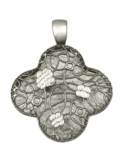 Colgante para Mujer de Plata en Forma de Flor con Filigrana - Plata 925