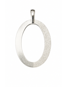 Colgante para Mujer de Plata Ovalado Mate y Brillo para Mujer - Plata 925