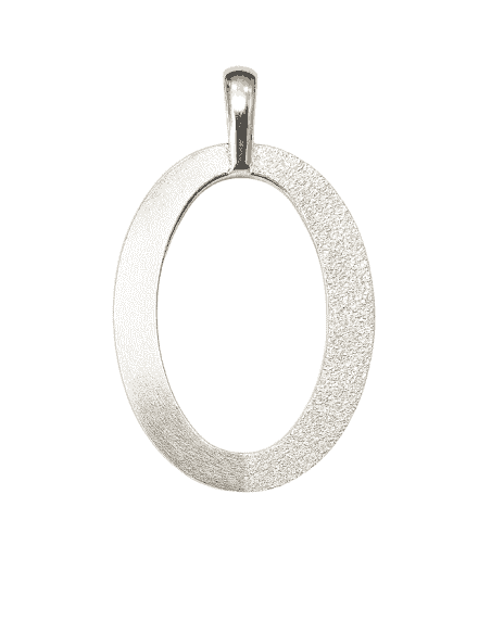 Colgante para Mujer de Plata Ovalado Mate y Brillo para Mujer - Plata 925