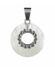 Colgante para Mujer de Plata y Nácar Circular - Plata 925