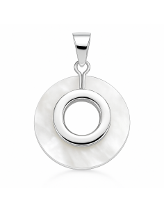 Colgante para Mujer de Plata con Nácar Circular - Plata 925