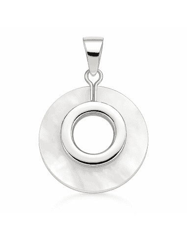 Colgante para Mujer de Plata con Nácar Circular - Plata 925