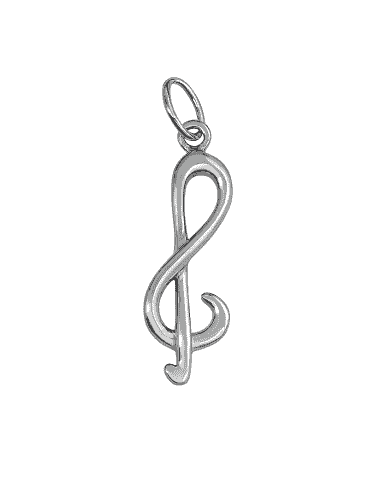Colgante Unisex de plata en forma de Nota Sol - Plata 925