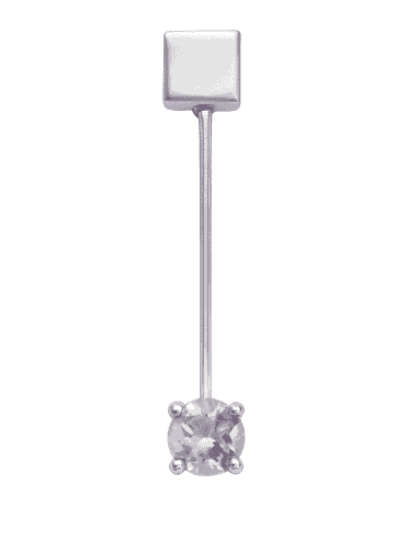 Colgante para Mujer de plata largo con circonita amatista clara - Plata 925