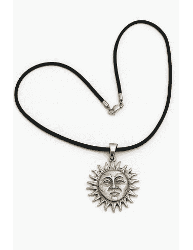 Collar para Mujer en Plata de Ley colgante con forma de Sol y Luna - Plata 925