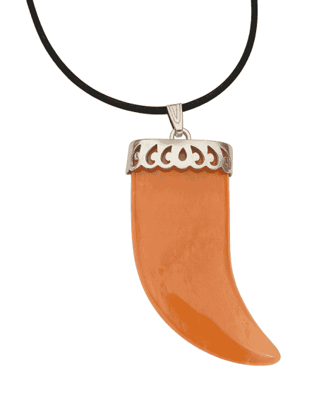 Collar para mujer de plata con colgante Cuerno de piedra - Plata 925