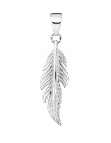 Colgante para mujer de plata en forma de pluma - Plata 925