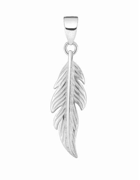 Colgante para mujer de plata en forma de pluma - Plata 925