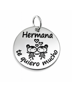 Colgante para Mujer de Plata " Te Quiero Mucho hermana" - Plata 925