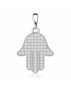 Colgante para Mujer Mano de Fátima con circonitas  - Plata 925