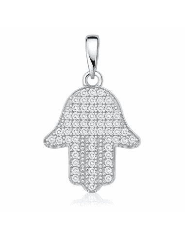 Colgante para Mujer Mano de Fátima con circonitas  - Plata 925