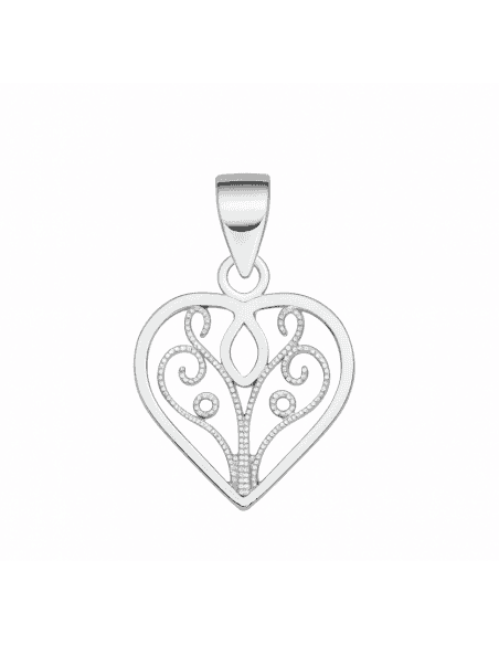 Colgante para Mujer de plata de ley en forma de corazón calado - Plata 925