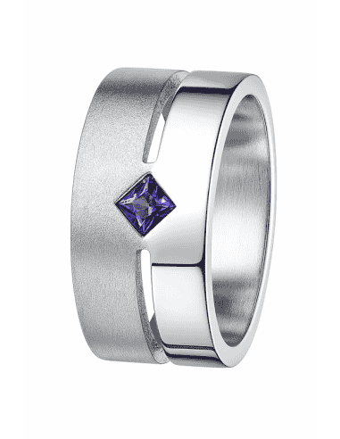 Colgante para Mujer de plata con una amatista central en forma de rombo - Plata 925