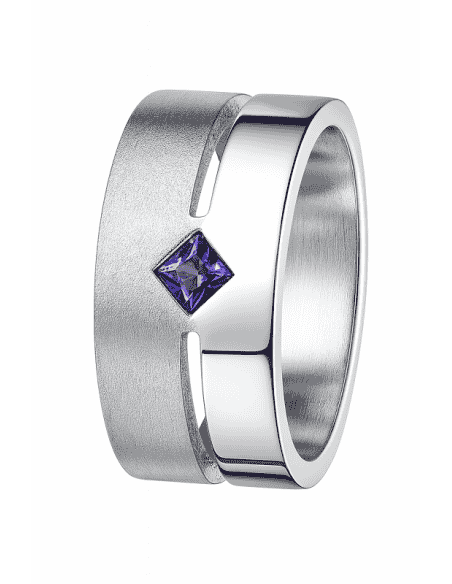 Colgante para Mujer de plata con una amatista central en forma de rombo - Plata 925