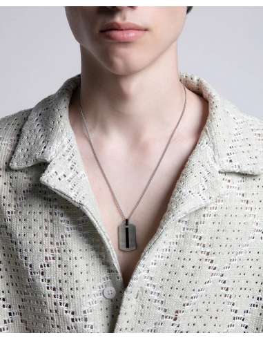 Collar para Hombre de Acero con colgante -...
