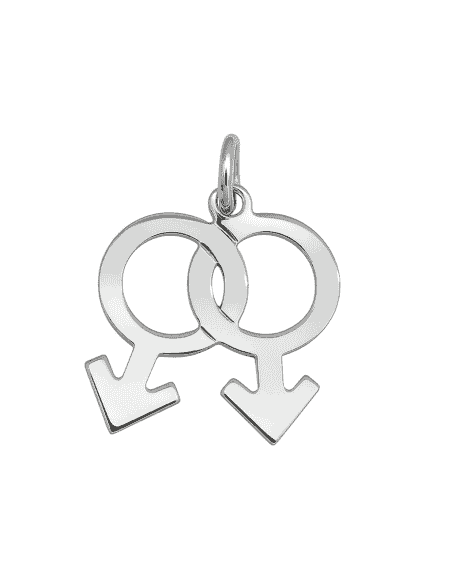 Colgante de Plata Símbolo Masculino Entrelazado - Orgullo y Libertad - Plata 925