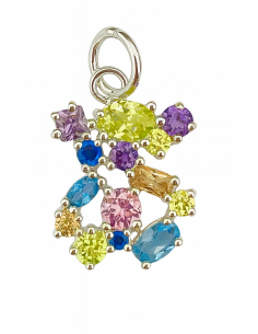 Colgante para Mujer de Plata en Forma de Oso con Circonitas de Colores - Plata 925
