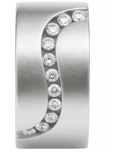 Colgante para Mujer de Plata de Ley con Circonitas en Diseño Curvo - Plata 925