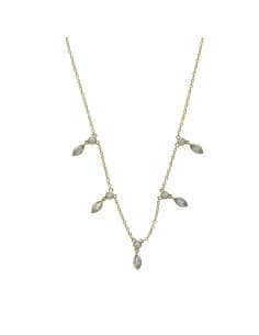 Collar para Mujer de Plata Dorada con Circonitas Blancas – Salvatore 213C0052