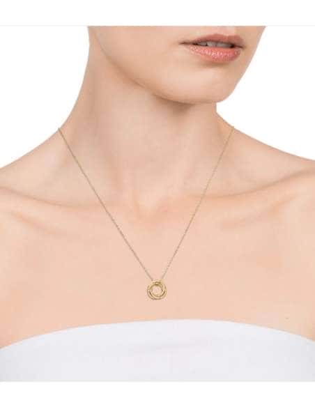 Collar para Mujer colgante circular entrelazado de Plata con Baño de Oro y Circonitas – Viceroy 13067C100-30