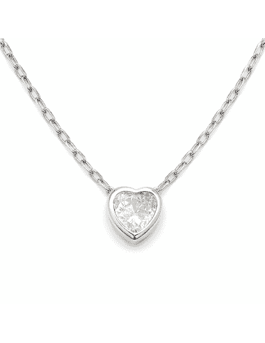 Collar para Mujer de plata en forma de corazón con circonita - Plata 925
