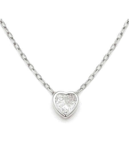 Collar para Mujer de plata en forma de corazón con circonita - Plata 925