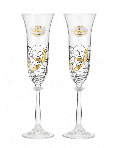 Copas para Bodas 50ª Aniversario decoradas  a mano - Global Argenti GA4200C