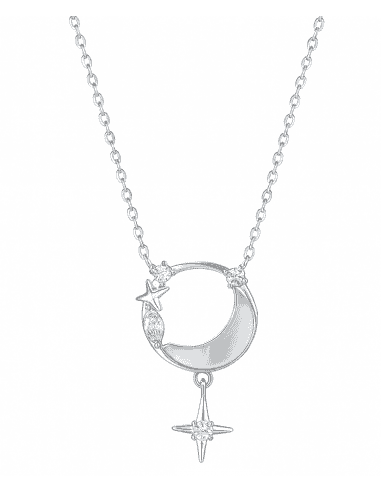Collar para Mujer de Plata con Colgante de Luna, Estrellas y Circonitas - Viceroy 13225C000-30