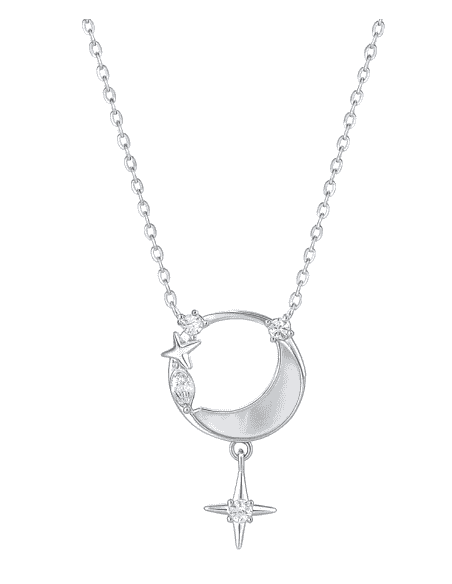 Collar para Mujer de Plata con Colgante de Luna, Estrellas y Circonitas - Viceroy 13225C000-30