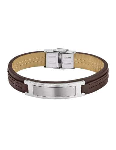 Pulsera para Hombre de Acero y Cuero Marrón - Lotus LS1808-2/1