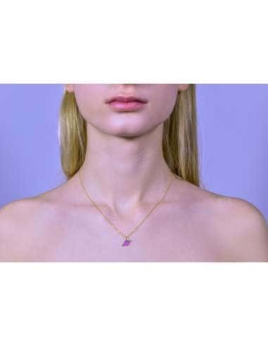 Collar “Hasta Saturno y volver” plata bañada en oro y esmalte - Salvatore 213CH147