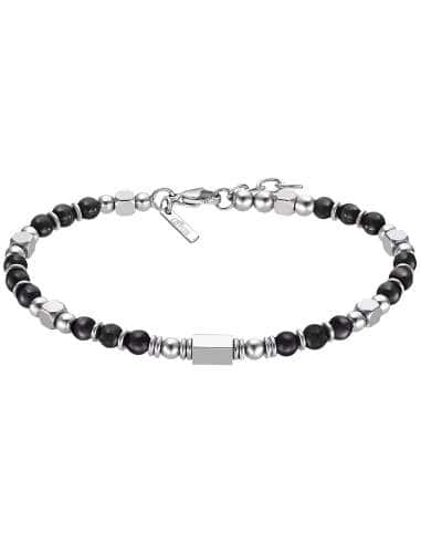 Pulsera para Hombre con Bolas Plateadas y Negras de Acero - Lotus LS2308/2/1