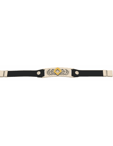 Pulsera para Hombre Acero y Caucho Negro - Grabado Tribal en Relieve Bicolor