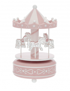 Carrusel Infantil Musical con Caballitos y Estrellas Rosa y Blanco - Valenti B4200 R