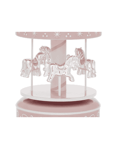 Carrusel Infantil Musical con Caballitos y Estrellas Rosa y Blanco - Valenti B4200 R