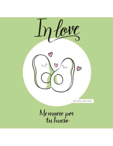 Collar “Me muero por tu hueso” Salvatore, plata bañada en oro con colgante aguacate esmaltado - Salvatore  213CH143