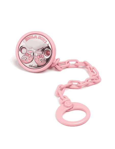 Pinza Infantil Chupete - Zapatito 'HOLA SOY' Rosa - Eventi EV3373/01R