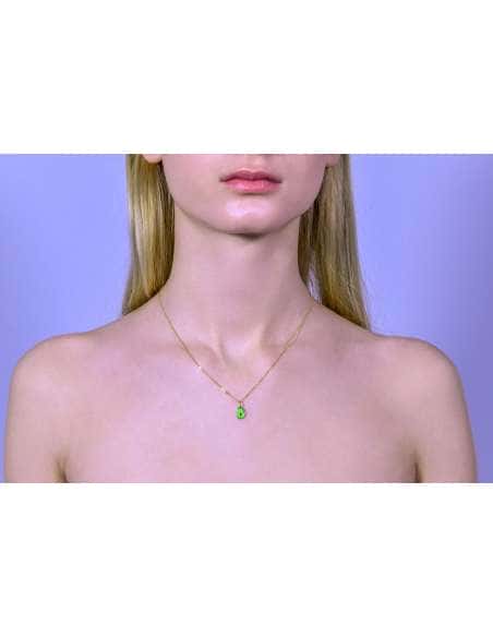 Collar “Me muero por tu hueso” Salvatore, plata bañada en oro con colgante aguacate esmaltado - Salvatore  213CH143